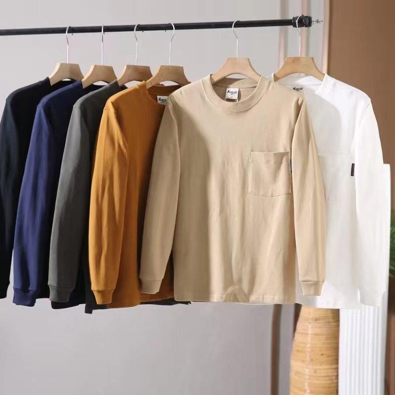 Tシャツ 男性用 春秋 長袖 ルーズ クルーネック メンズ レディース カットソー インナー 普段使い