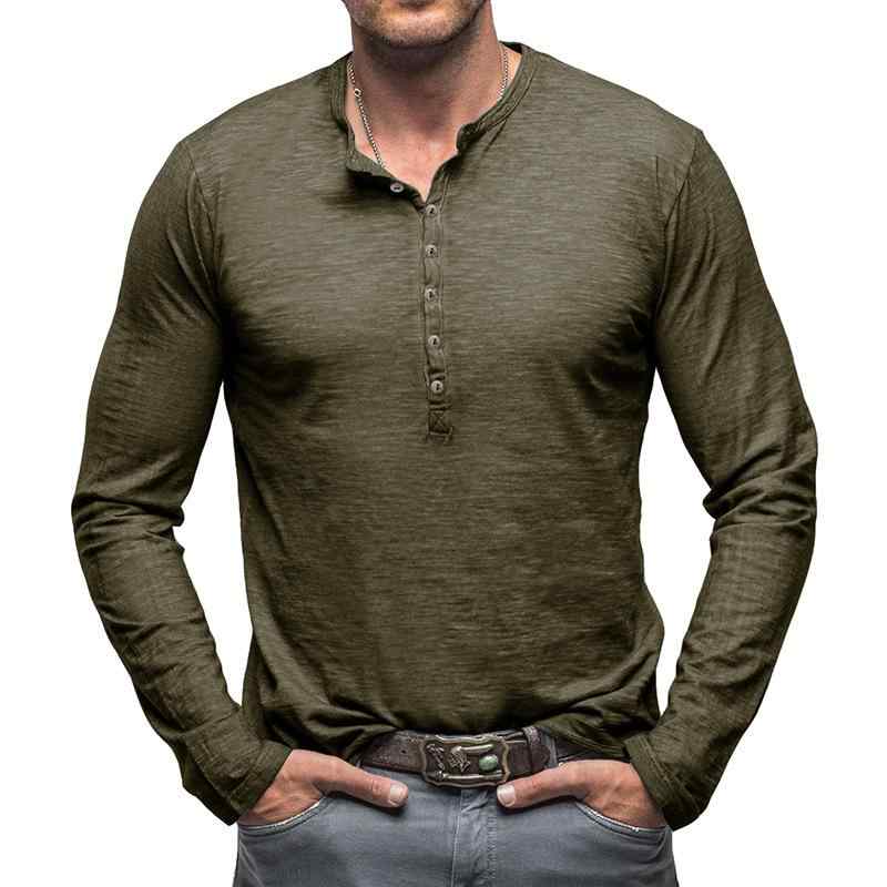 Tシャツ メンズ 男性用 長袖 アウトドア 風 ヘンリーネック 竹節 上着 トップス カットソー 秋冬 4,104円