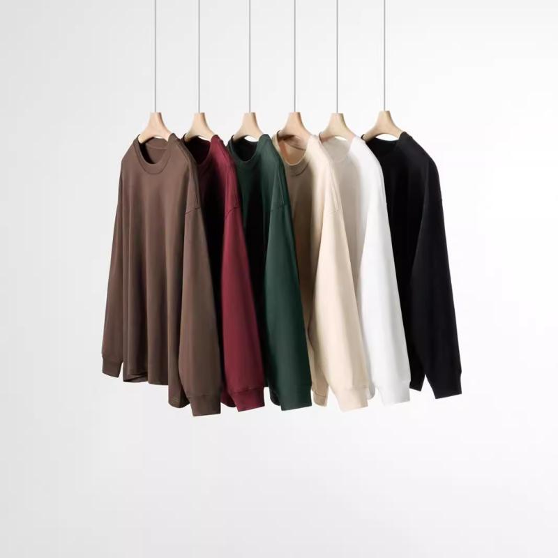 Tシャツ メンズ 男性用 秋冬 長袖 厚手 無地 綿 カットソー インナー トップス デイリー 普段使い シンプル カジュアル