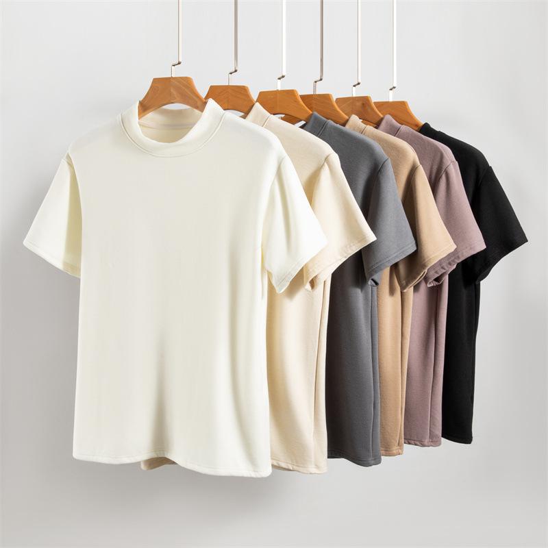 Tシャツ 男性用 秋冬 短袖 裏起毛 厚手 あったか インナー カットソー ストレッチ ハーフハイネック トップス2