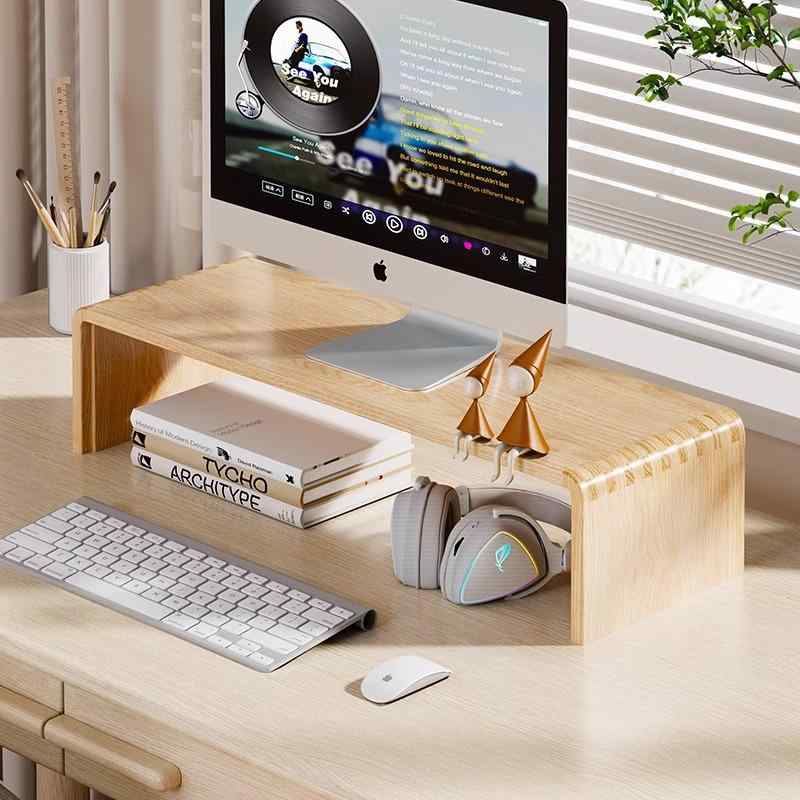 パソコン台 モニター台 オフィス家具 デスク収納 卓上 液晶モニター台 木製 組み立て式 ディスプレイ台 猫背対策 在宅勤務 テレワーク