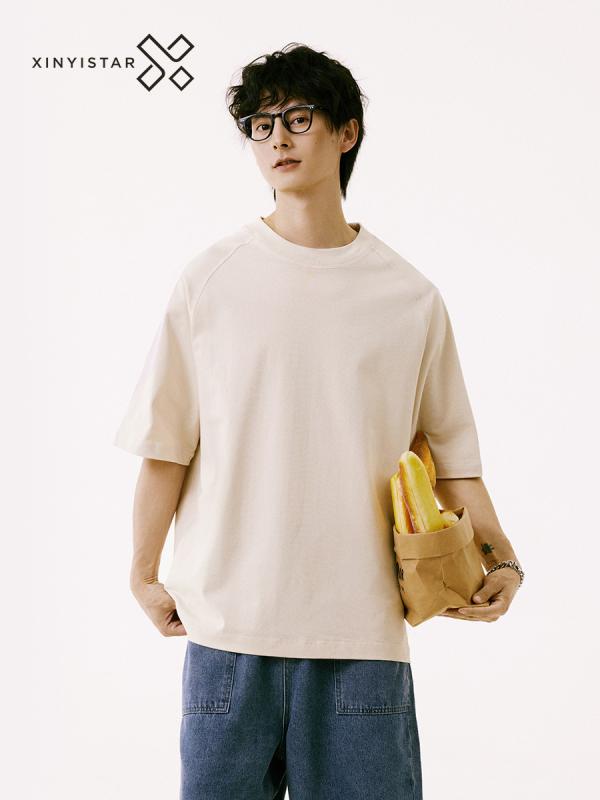 Tシャツ 男性用 ゆったりシルエット 綿 ドロップショルダー トップス 無地 春夏 カジュアル