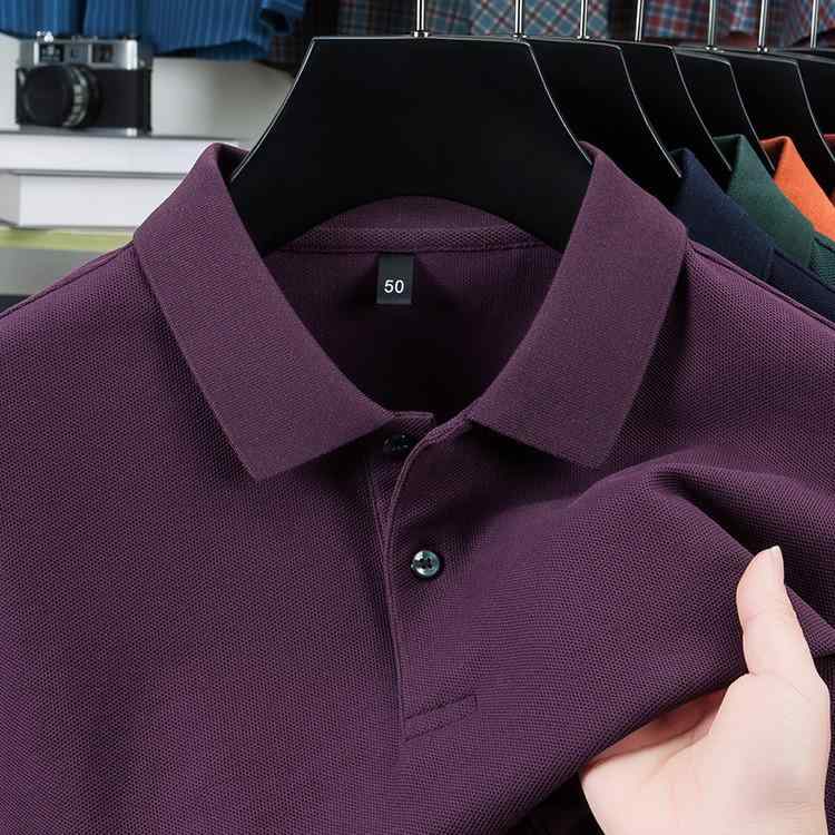 Tシャツ 男性用 半袖 綿 ビジネスカジュアル ポロシャツ 無地 シルケット加工 普段使い トップス