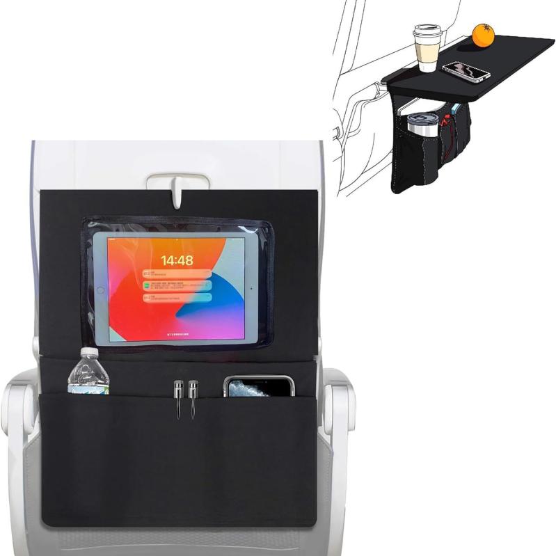 テーブル テーブルマット 新幹線 飛行機 車内 食事 収納 ポケット付き 撥水 コンパクト 持ち運び2