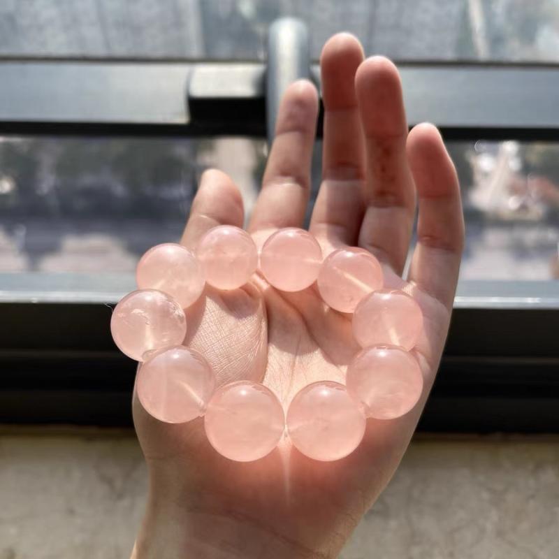 ブレスレット レディース マダガスカル産 ローズクォーツ DIY 手作り 芙蓉石 パワーストーン 恋愛運アップ｜ソファポテト