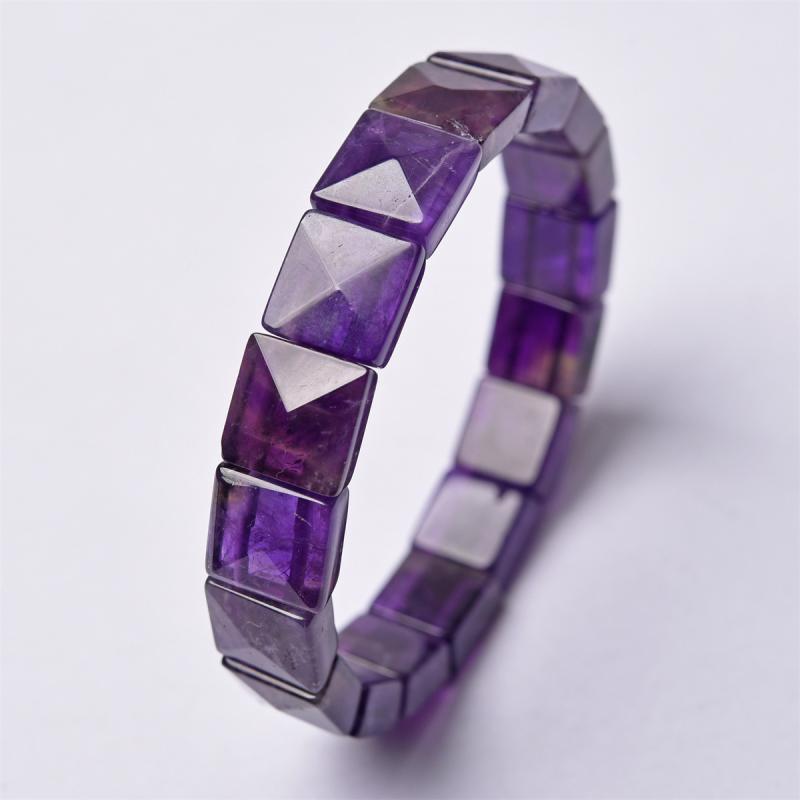 ブレスレット レディース 紫水晶 スクエアカット シンプル 手排 手飾り 百搭 アクセサリー｜ソファポテト