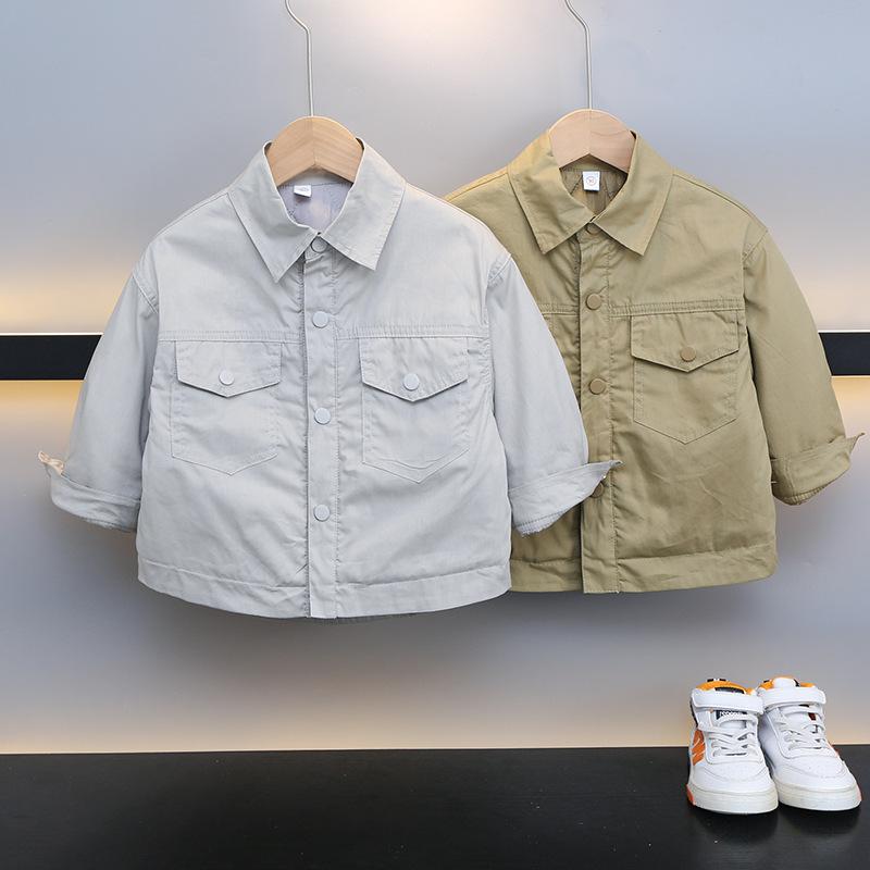 子供服 男の子 中綿 ジャケット 秋冬モデル 小 中 子供 コットン 冬服 ベビー 保温 シャツ アウター 普段使い かわいい