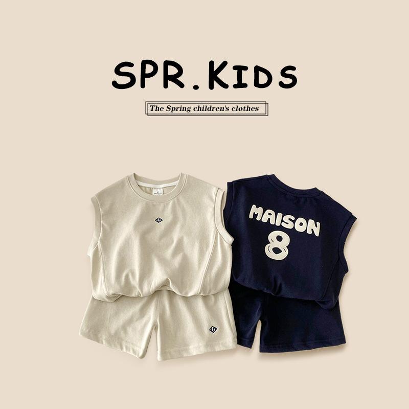 キッズ タンクトップ スポーツウェア セットアップ 子供服 男の子 ノースリーブ 短パン 上下セット 運動着 普段着 春夏