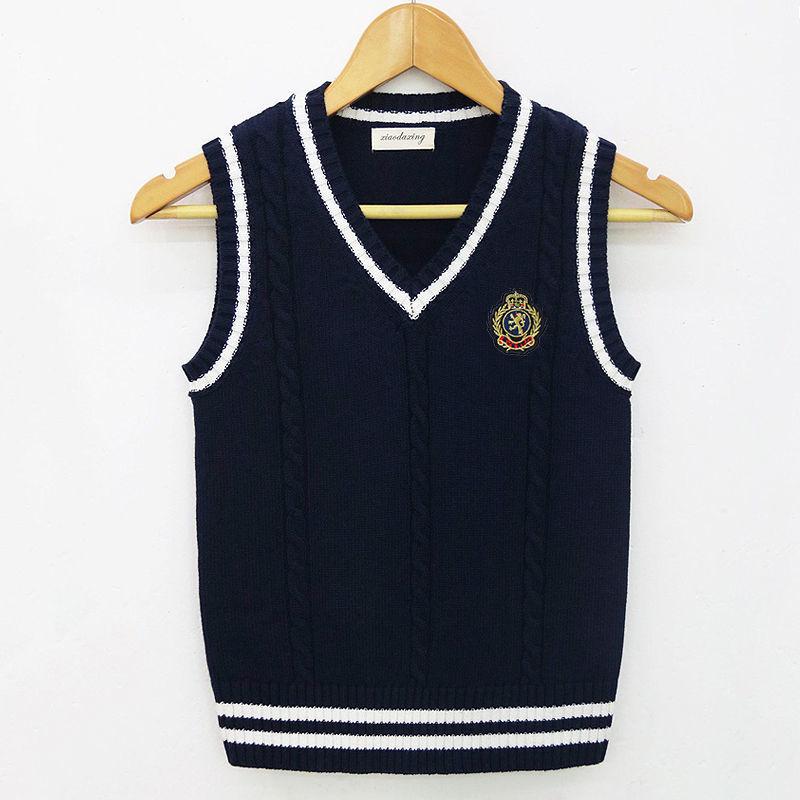 ベスト メンズ 男性用 厚手 ニット Vネック 中学生 高校生 スクールベスト 制服 コットン 綿 チョッキ 暖かい 伸縮性
