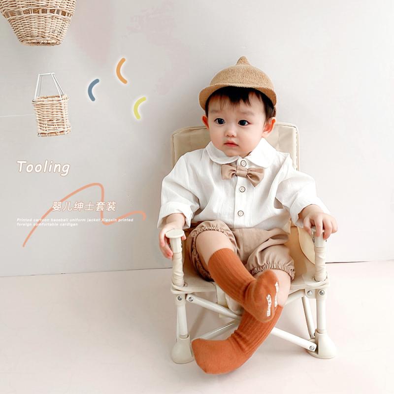 ベビー服 男の子 0歳 1歳 2歳 3歳 長袖シャツ 短パン 上下セット フォーマル セレモニー 記念日 お祝い 贈り物