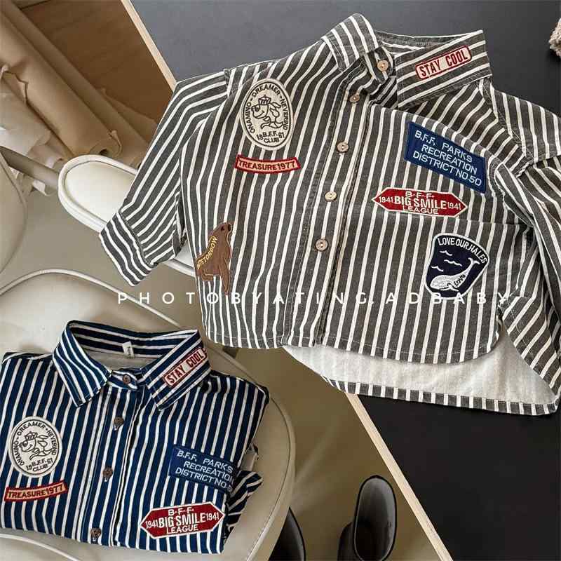 シャツ キッズ 子供服 長袖 韓国 刺繍 男女兼用 秋服 トップス2 5,503円
