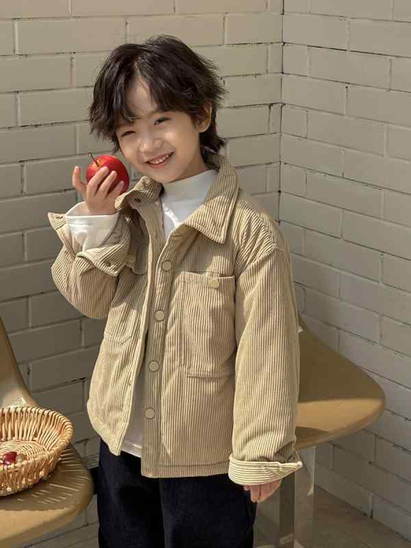 シャツ キッズ 男の子 コーデュロイ 綿 厚手 ジャケット アウター 冬物 防寒 暖かい