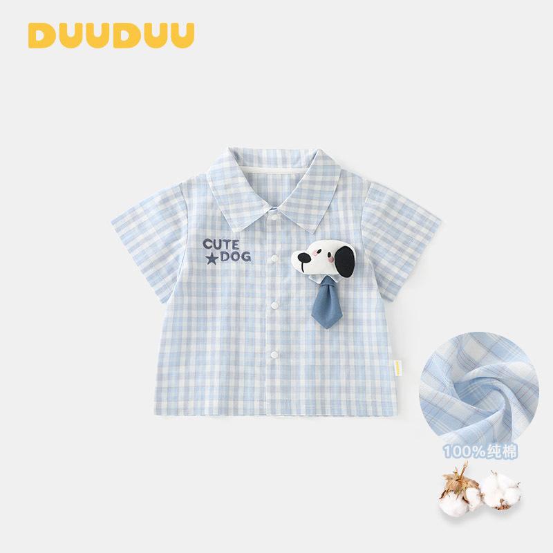 シャツ キッズ 子供 半袖 トップス 韓国 ベビー服 幼児 男児 ギンガムチェック 薄手 普段着 かわいい おしゃれ