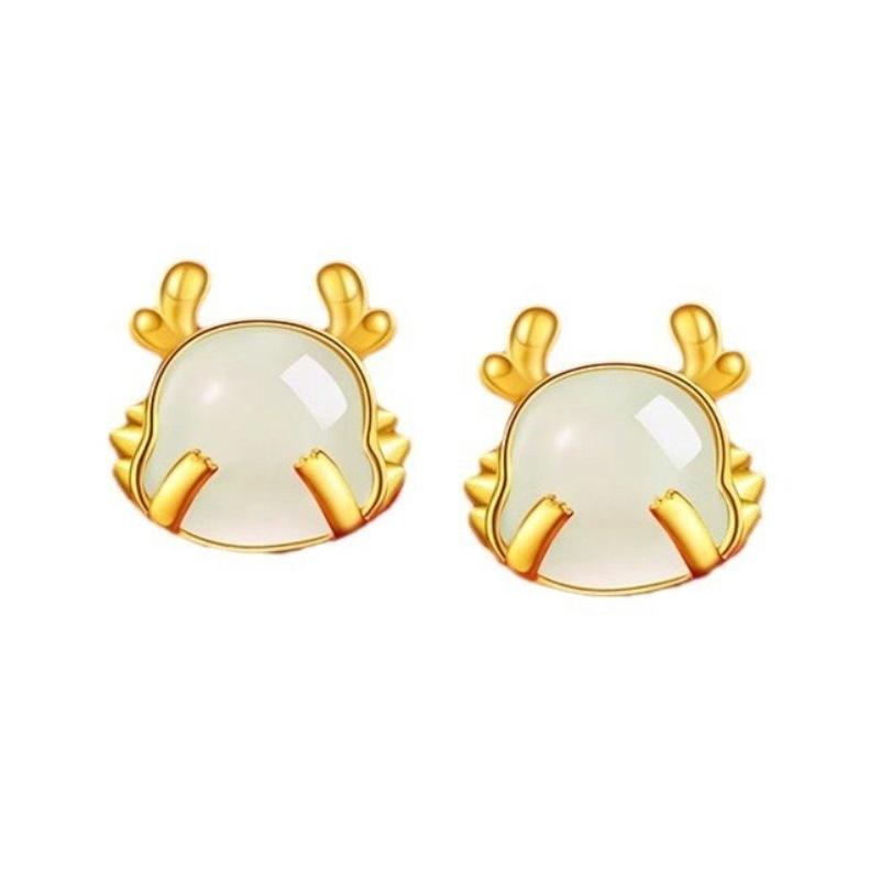 ピアス レディース S925 シルバー 天然和田玉 ドラゴン 干支 龍 かわいい 本命年 母の日 アクセサリー ギフト プレゼント