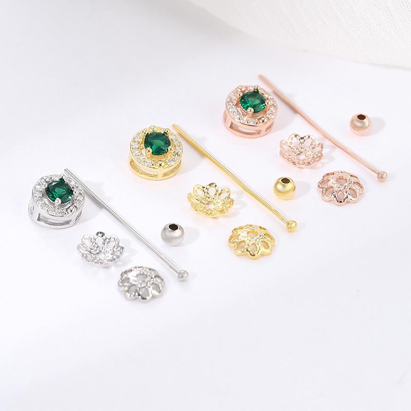 ネックレス レディース シルバー925 ペンダントトップ 空枠 DIY レトロ アクセサリー パーツ 丸玉 ミツロウ 蜜蝋 パール 10mm 11mm 12mm 手芸