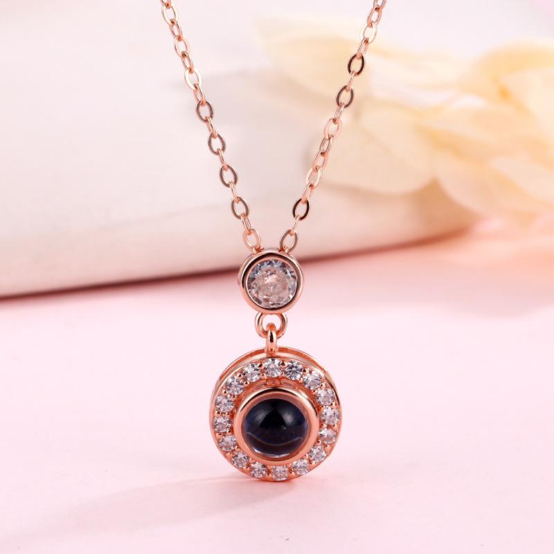 ネックレス レディース 夏 泡 925シルバー 写真 ペンダント カスタム オーダーメイド アクセサリー 100種類の愛の言葉投影