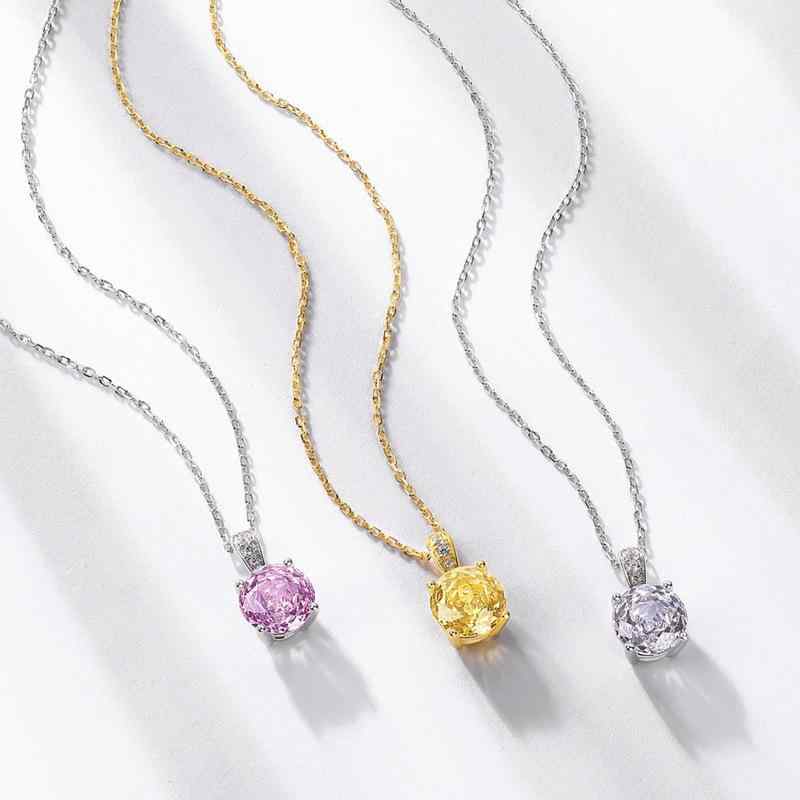 ネックレス レディース S925 シルバー ジルコニア ペンダント 鎖骨チェーン 彩宝 超キラキラ ファッション アクセサリー ギフト