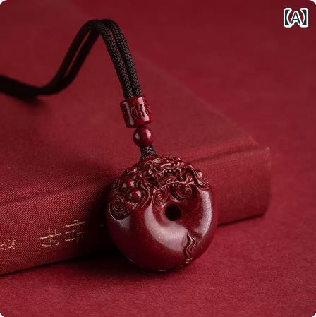 ネックレス メンズ 男性用 朱砂 貔貅 ペンダント ラッキーアイテム 平安御守 アクセサリー