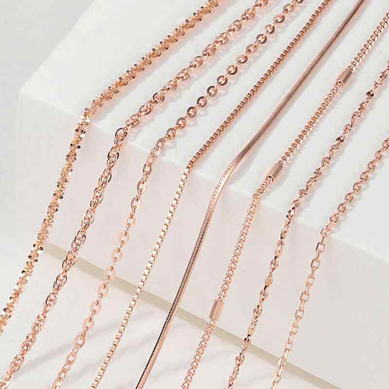 ネックレス レディース シルバー925 ローズゴールド 18K 金メッキ チェーン ペンダントなし アレルギー対応 シンプル 普段使い