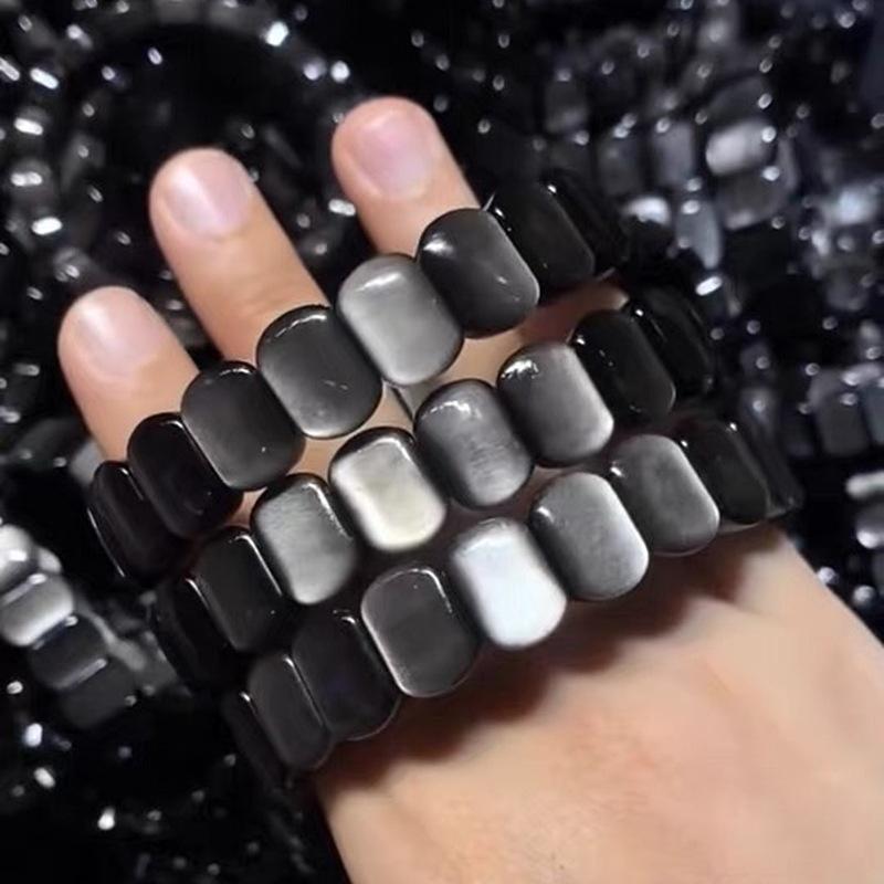 ブレスレット メンズ 男性用 黒曜石 オブシディアン ハンドメイド シングル ファッション アクセサリー ジュエリー2