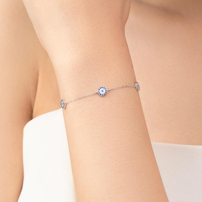 ブレスレット レディース 悪魔の目 S925 シルバー ジルコニア 欧米 インスタ風 アクセサリー ジュエリー プレゼント ギフト