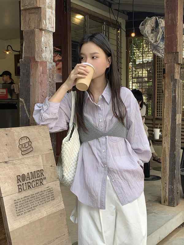 シャツ レディース 再生繊維 春物 長袖 接触冷感 ?松 トップス 褶? シアーシャツ ブラウス