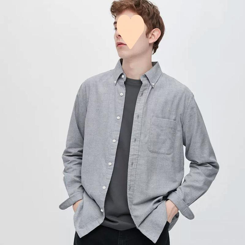 シャツ メンズ 男性用 フランネルシャツ 長袖 全綿 コットン 大きいサイズ ゆったり 磨き加工 無地 高品質 秋冬