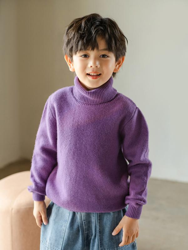 編み物 キッズ 赤ちゃん服 スウェーター 毛糸100% ハイネック 秋冬 御坊っちゃん お嬢さん はだ着 スウェーター 編み物スウェーター 分かりやすい2