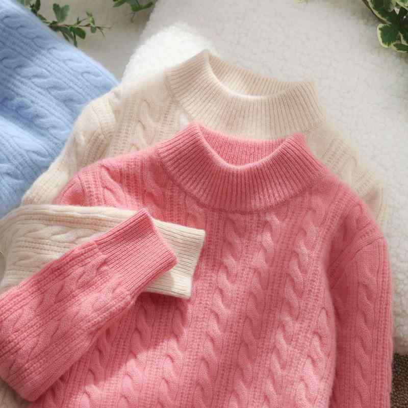 ニット キッズ 子供服 男女兼用 ウール セーター ハイネック プルオーバー ベビー カシミヤ 厚手 インナー｜ソファポテト