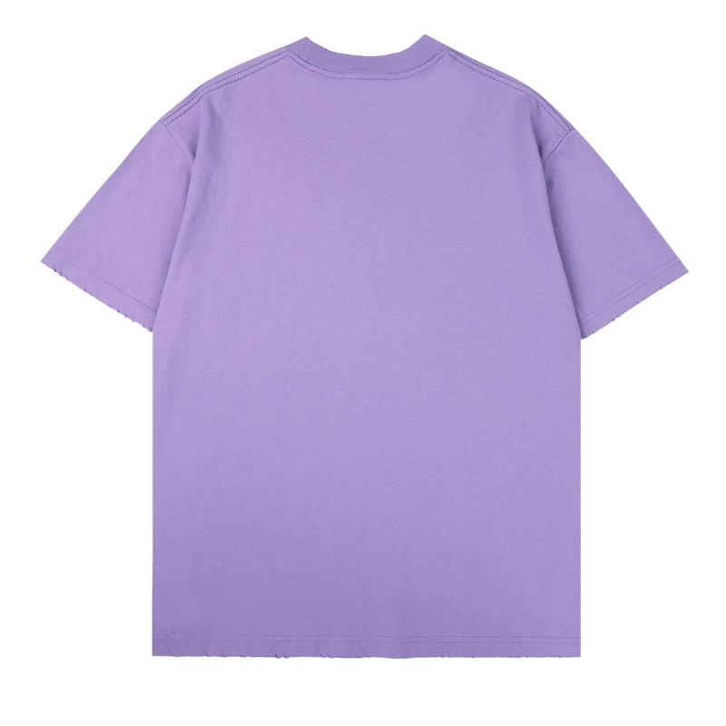 Tシャツ 男性用 全綿 コットン ダメージ加工 ドロップショルダー トップス 260G 半袖 普段使い