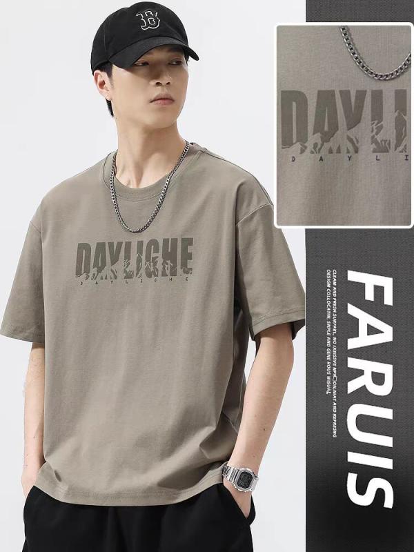 Tシャツ メンズ 半袖 プリント ロゴ クルーネック スポーツ カジュアル ゆったり トップス 男性用 普段使い 部屋着