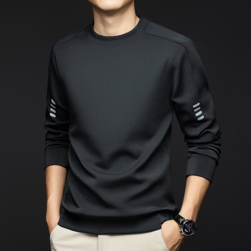 Tシャツ メンズ 男性用 長袖 秋冬 ビジネス カジュアル モダール 無地 丸首 カットソー トップス インナー 普段使い
