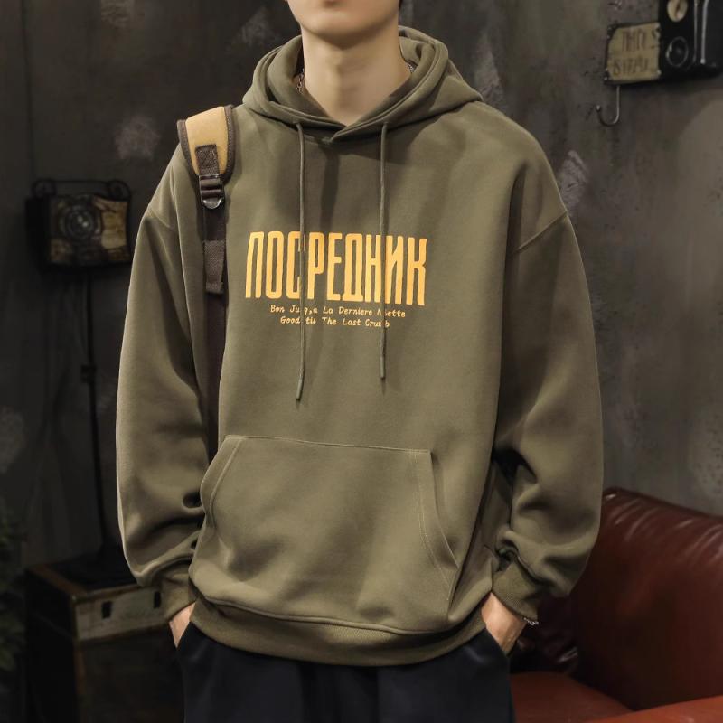 パーカー 男性用 春秋 トップス 長袖 Tシャツ トレーナー スウェット プルオーバー ゆったり 厚手 カジュアル ラフ アメカジ ストリート