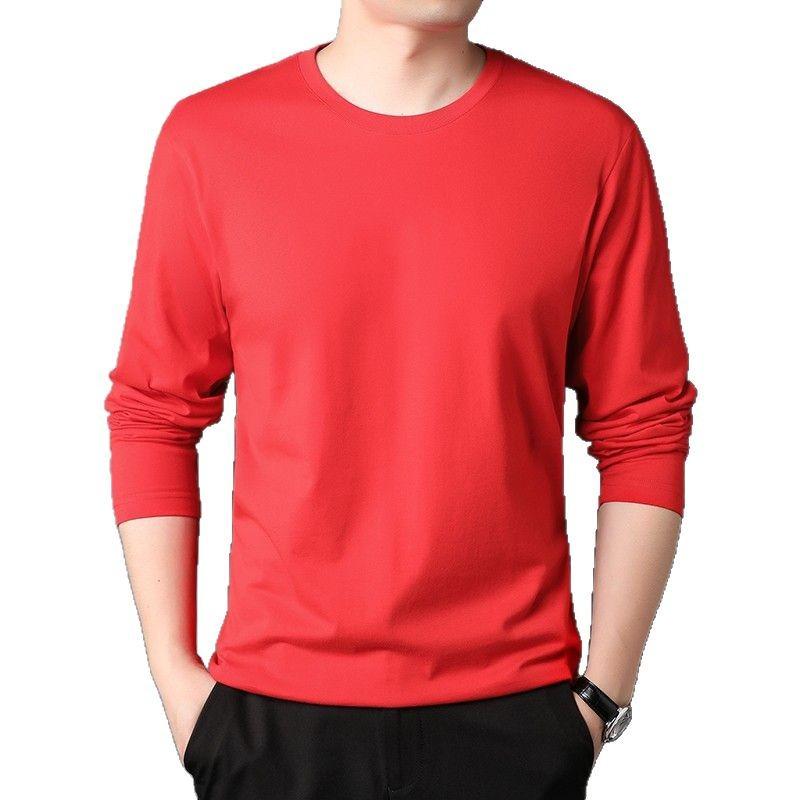 Tシャツ メンズ 男性用 長袖 丸首 新疆長絨綿 綿100% インナー 肌着 トップス 普段使い 秋冬