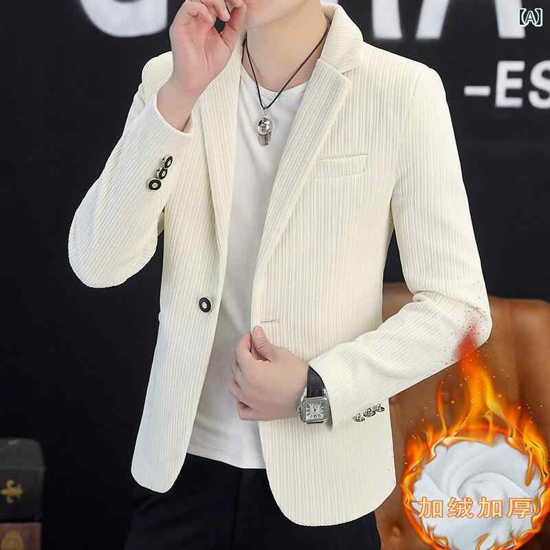 ジャケット 男性用 コーデュロイ スーツ 韓国風 スリム 金糸 ベルベット ブレザー アウター カジュアル 4,991円