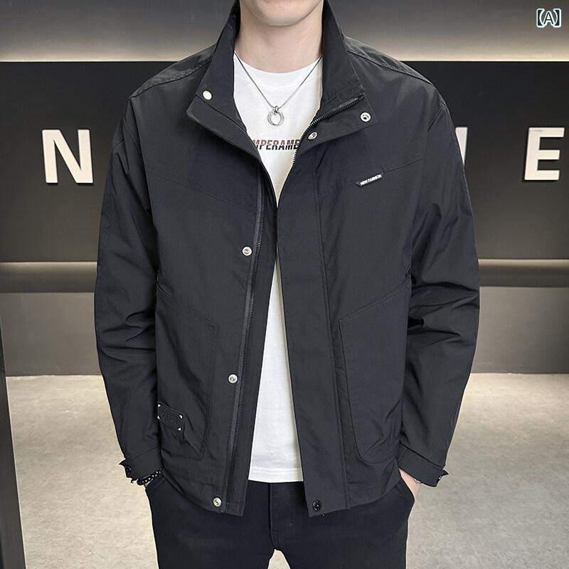 ジャケット 男性用 ブルゾン スタンドカラー カジュアル スポーティー 春秋 アウター 5,080円
