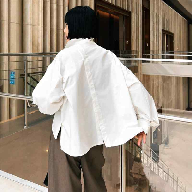 プルオーバー レディース 春夏 長袖 韓国風 ゆったり 白いこと トップス トップ ドルマンスリーブ レトロ 愛くるしげ 今めかしい2