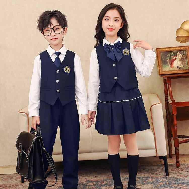 幼稚園 園服 春秋物 子供用 スクールベスト セットアップ 小学生 制服 3点セット フォーマル 英国風