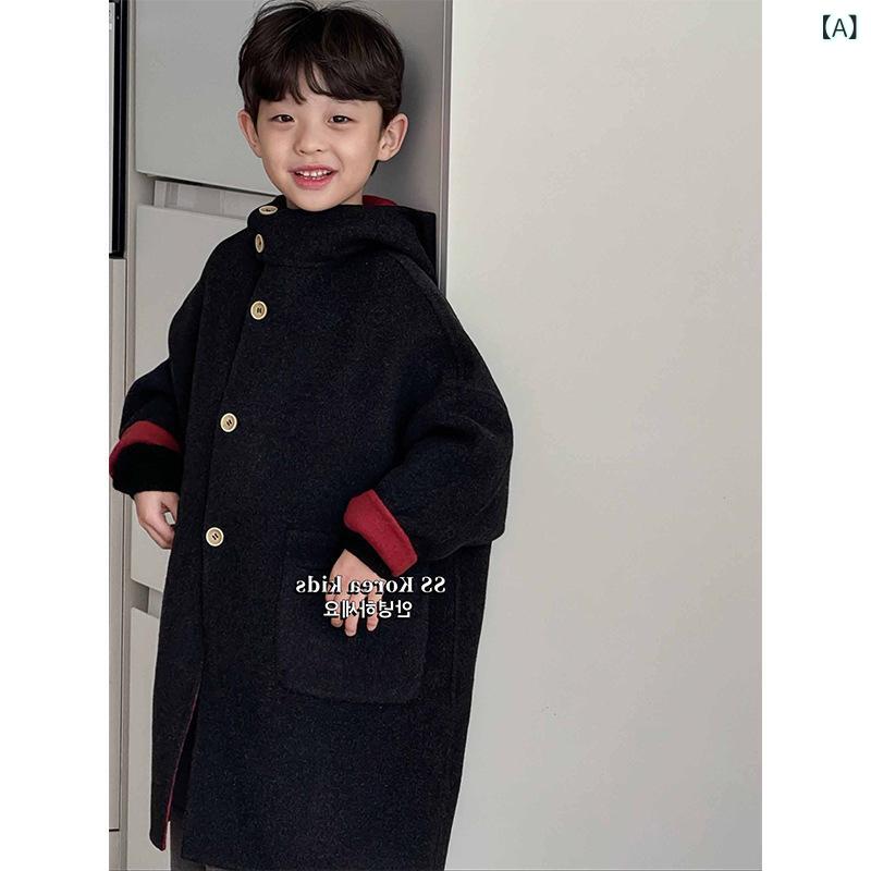 コート キッズ 男の子 中綿入り フード付き ロング丈 秋冬 韓国風 子供服 アウター 大 普段使い かわいい あったか