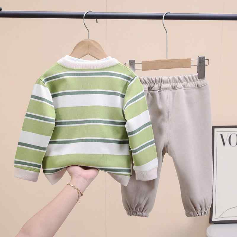 ベビー服 男の子 女の子 ニット カーディガン セットアップ 春秋 ボーダー柄 3点セット 0歳 1歳 2歳 3歳 4歳 5歳 カジュアル 普段着