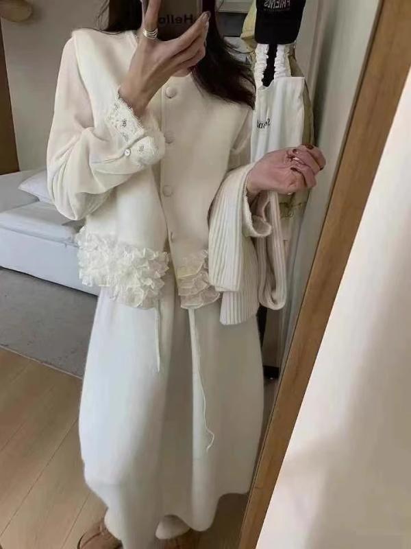 ベスト レディース 韓国 宮廷風 配色 花柄 レース 厚手 秋冬 冬 トップス あったか 暖かい 防寒 重ね着 かわいい おしゃれ