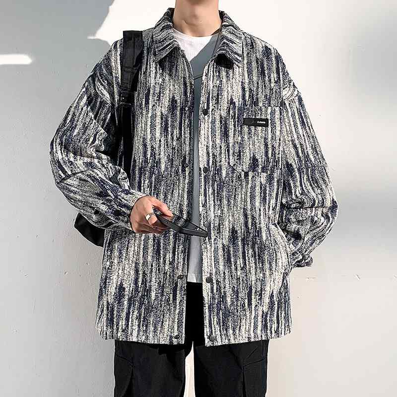 ジャケット 男性用 ゆったり デニム 野球服 春物 アウター カジュアルスタイル