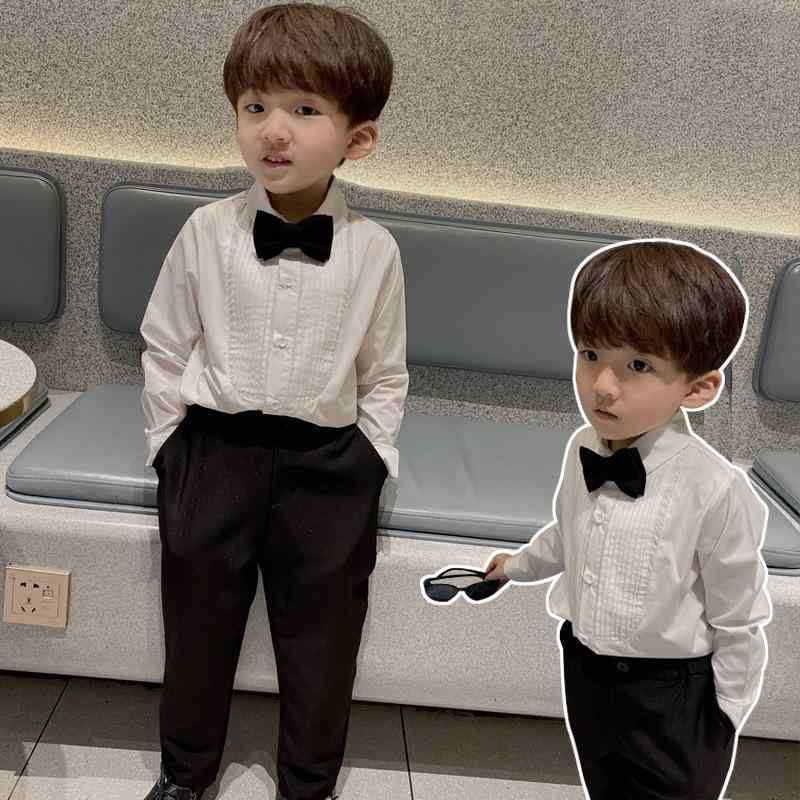シャツ キッズ 男の子 長袖シャツ 黒 白 モノトーン 韓国風 子供服 トップス 春秋 おしゃれ