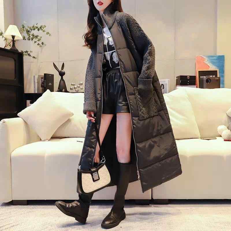 ニット レディース ゆったり ロング丈 切り替え チュニック 秋冬 デザイン トップス アウター あったか かわいい カジュアル2