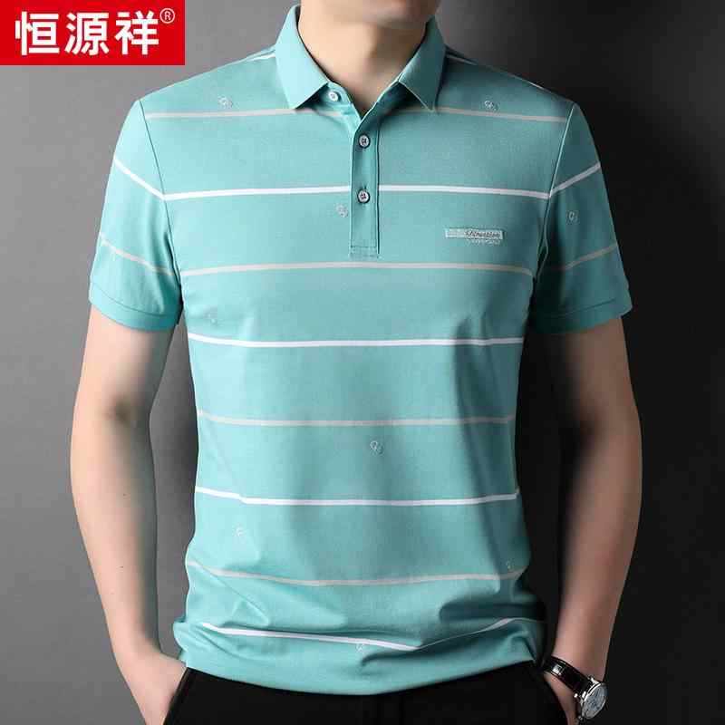 Tシャツ 男性用 トップス 高級感 綿 ストライプ柄 襟付き 半袖 カットソー リラックス ウェア 普段使い