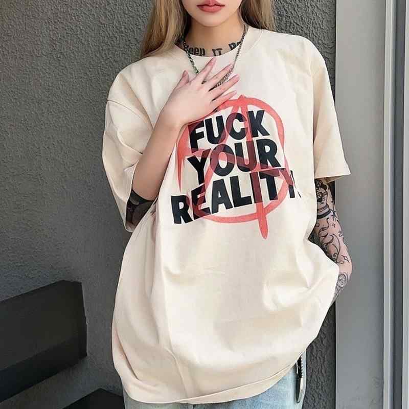 Tシャツ レディース ゆったり アルファベット ロゴ プリント レトロ ウォッシュド 半袖 トップス ストリート カジュアル かわいい