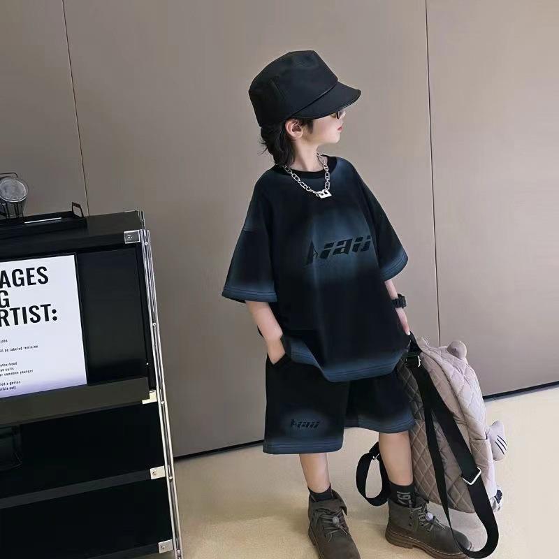 キッズ 上下セット 半袖 グラデーション Tシャツ ショートパンツ 子供服 男の子 中学生 高学年 クール ストリート