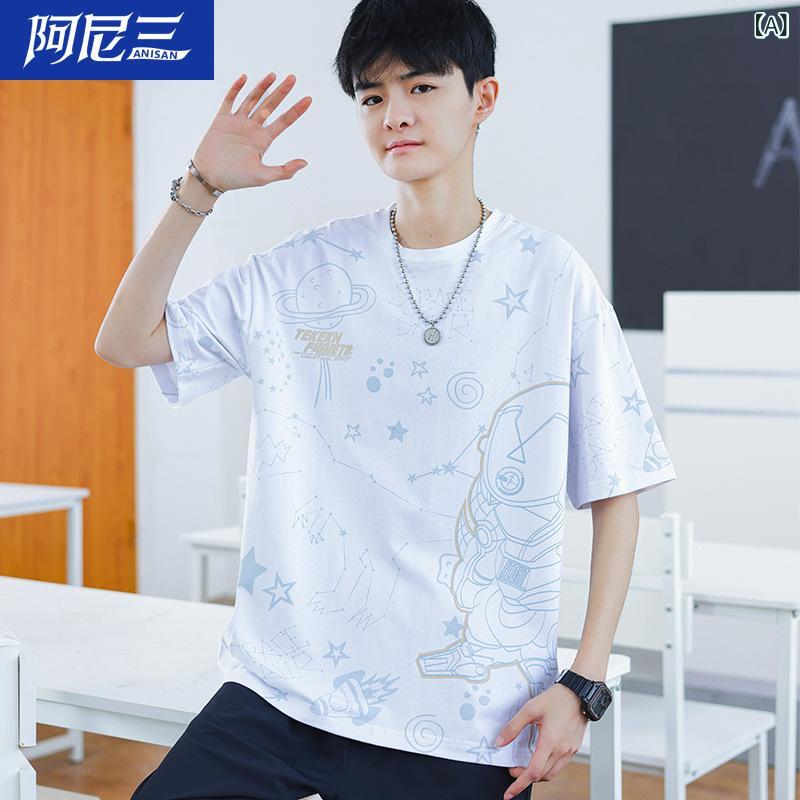 Tシャツ メンズ 半袖 大学生 高校生 夏物 トップス カレッジスタイル2