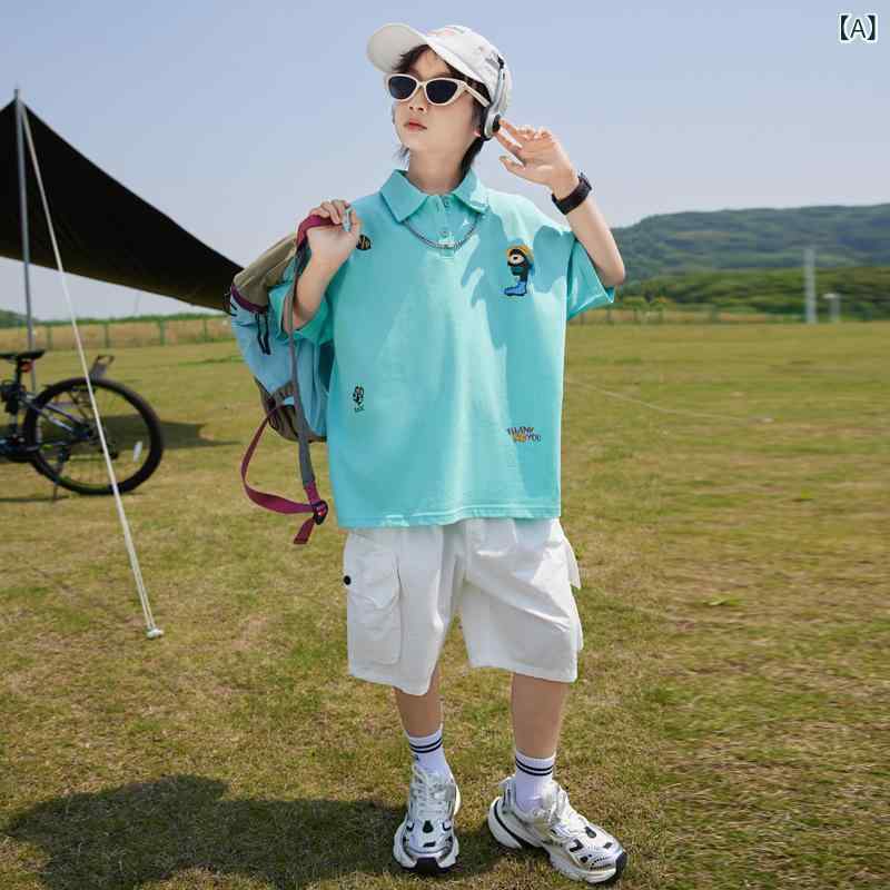キッズ ポロシャツ 半袖 薄手 スポーツ カジュアル 夏 大童 子供服