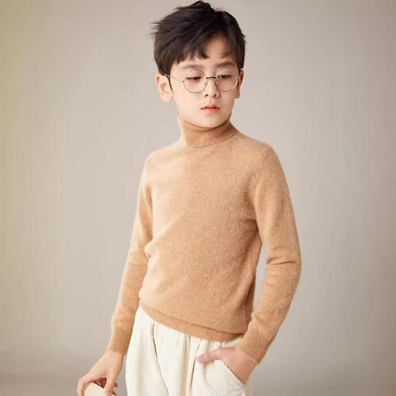 子供服 セーター 秋冬 男の子 女の子 ウール ニット トップス ハイネック 無地 暖かい 防寒